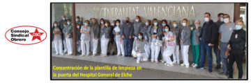 No al preacuerdo ,plantilla de limpieza Hospital de Elche